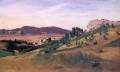 Olevano la ciudad y las rocas al aire libre Romanticismo Jean Baptiste Camille Corot